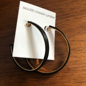 south moon under black leather hoops